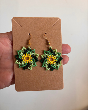 Shaded Green Floral Earring