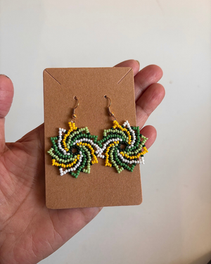 Forest Swirl Beaded Earrings