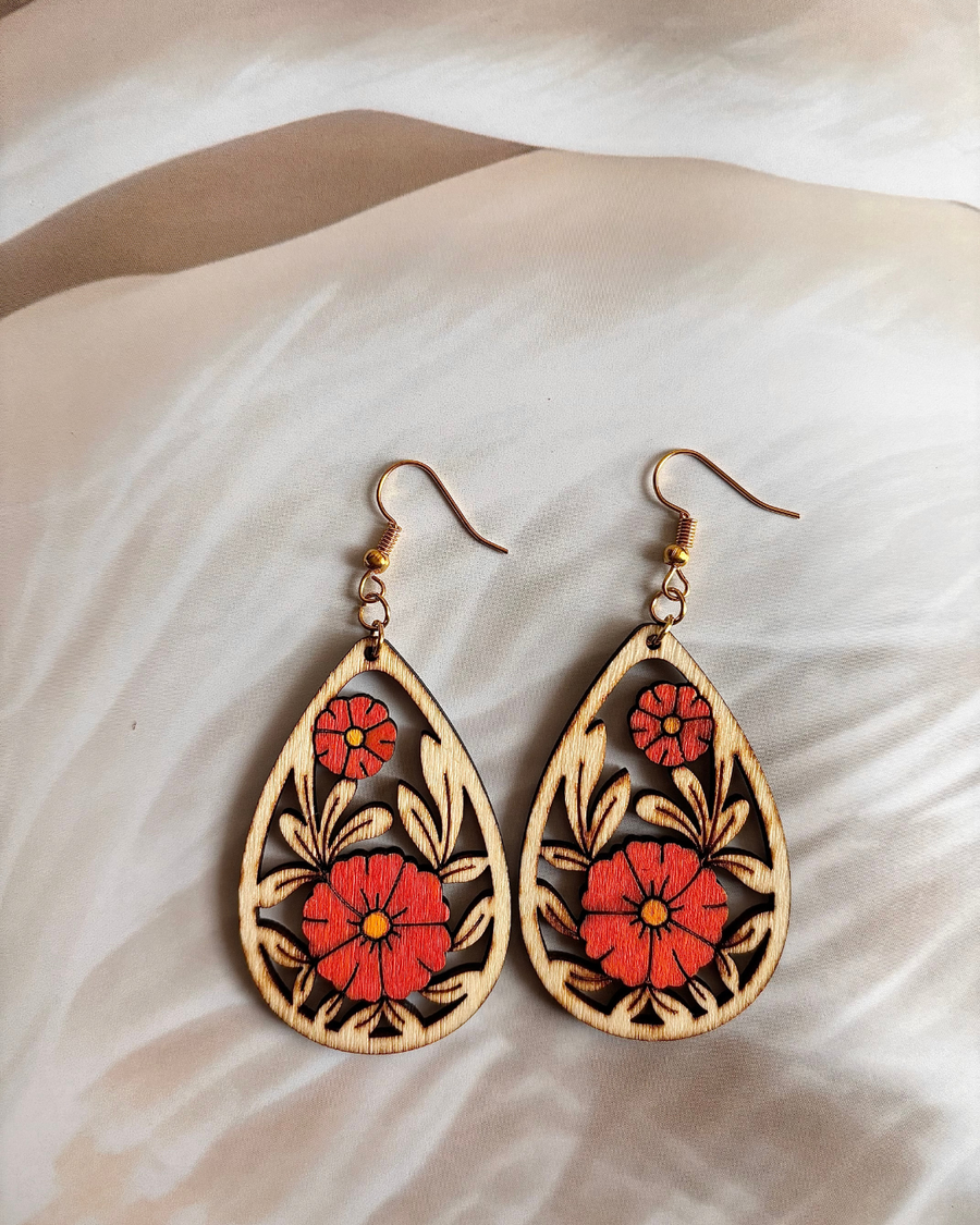 Coral Bloom Teardrops