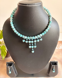 Blue Memory wire Necklace