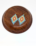 Blue Huichol Seedbead Earrings