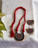 Classic Ajrakh Semi-circle Necklace