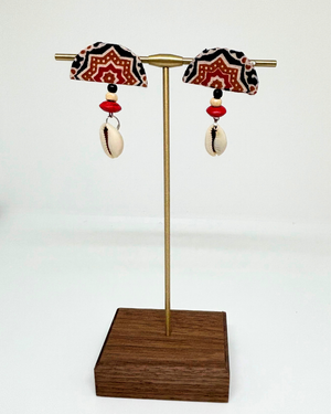 Half circle Fabric earrings