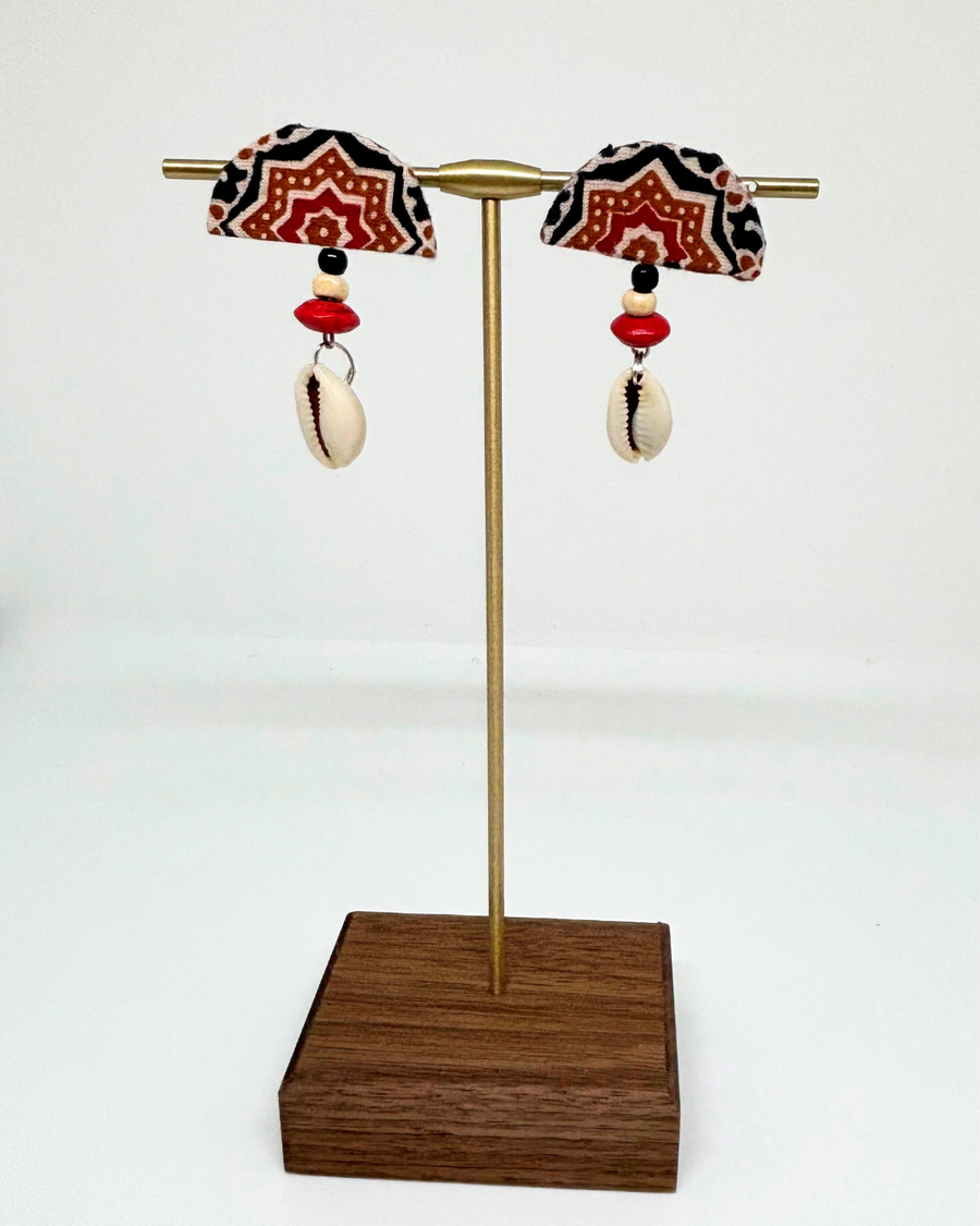 Half circle Fabric earrings