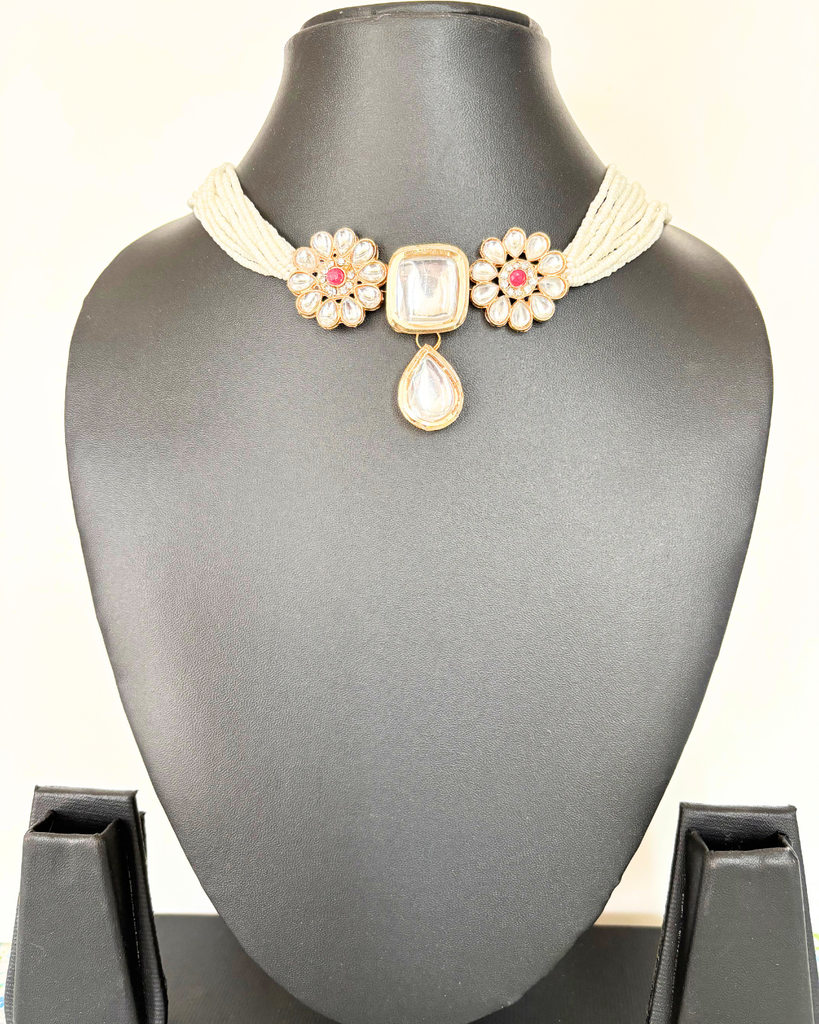 White Kundan Necklace