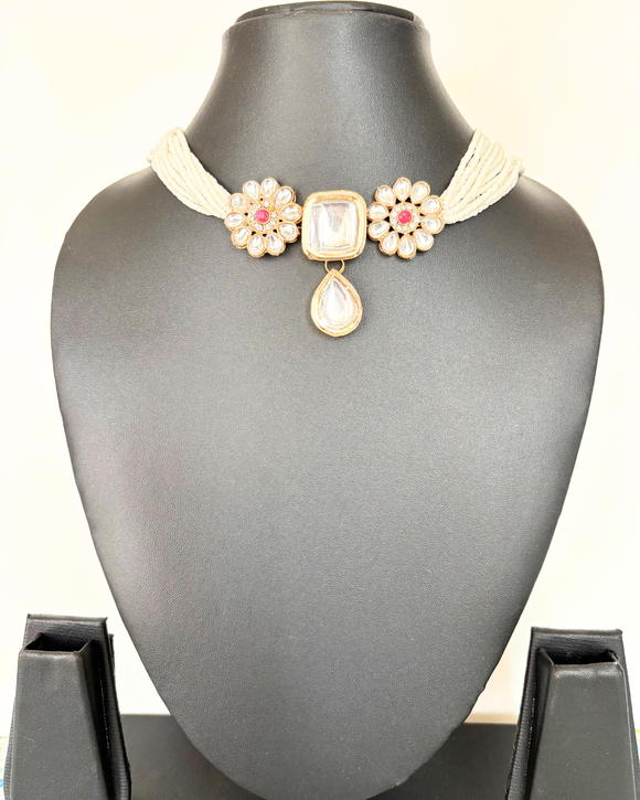 White Kundan Necklace