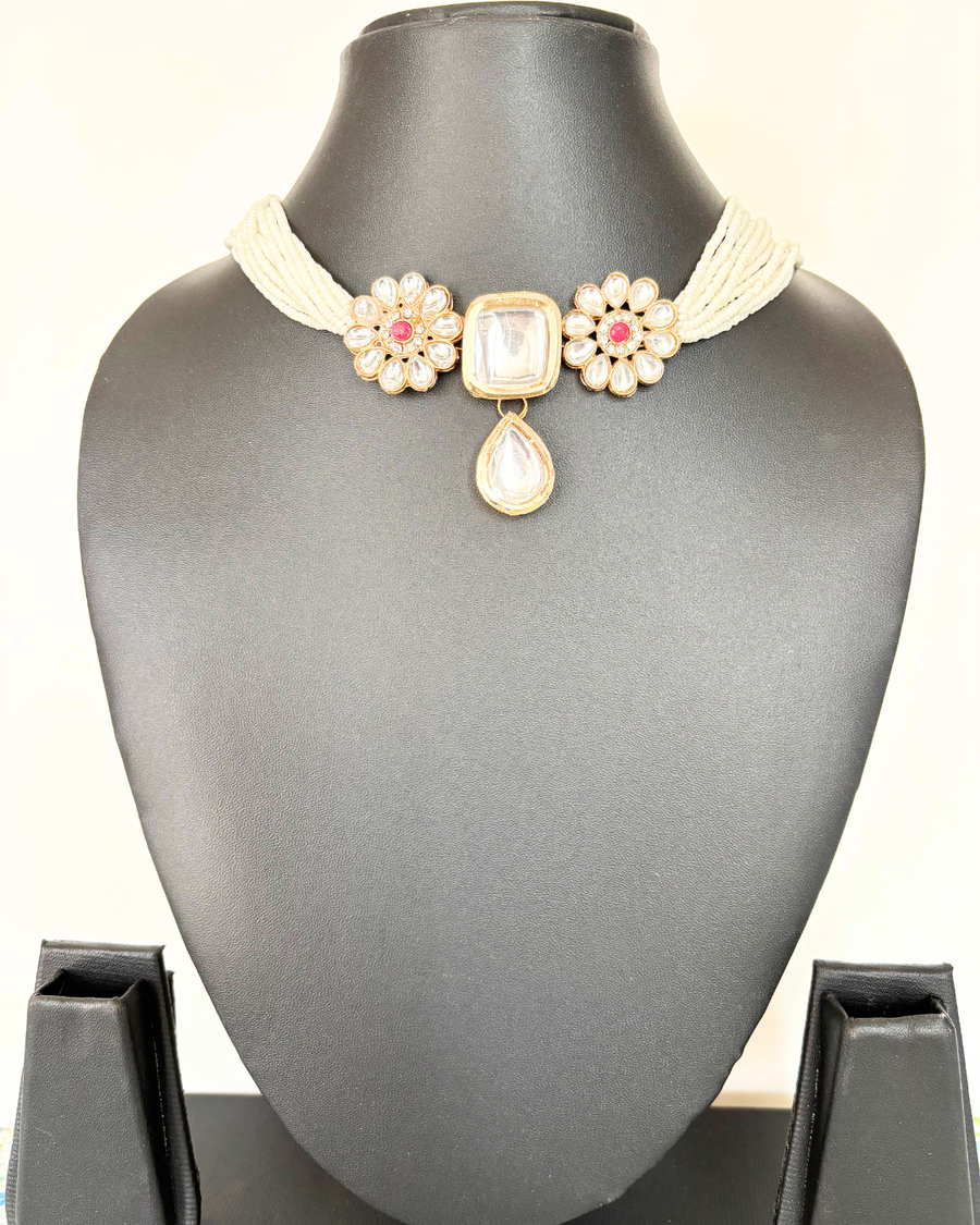 White Kundan Necklace