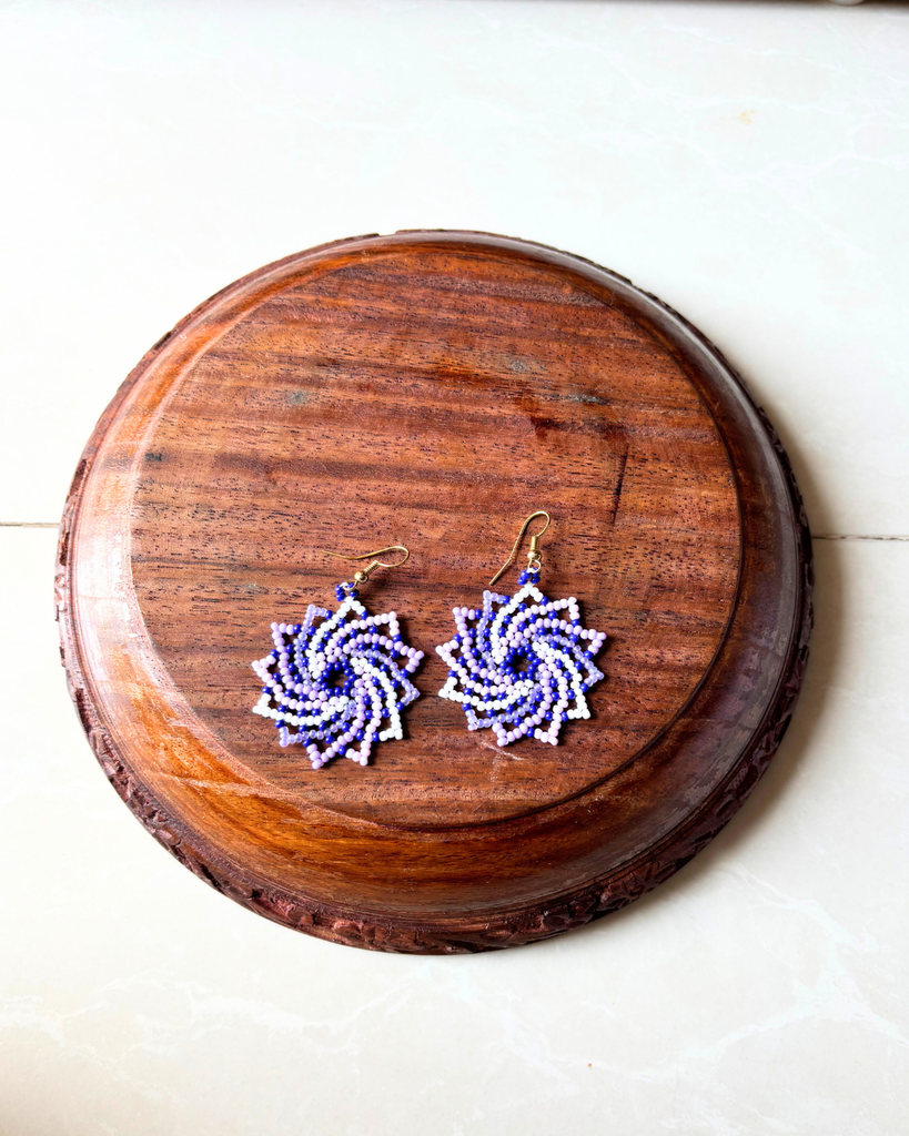 Mauve Swirl Seedbead Earrings