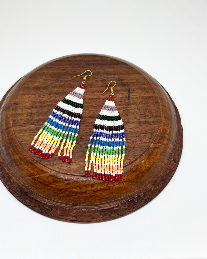 Multi colour Flirty Seedbead Earrings