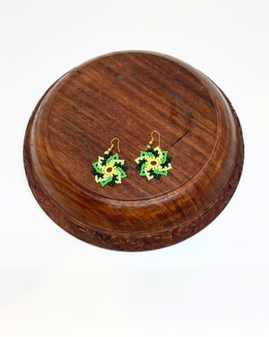 Multi colour Square Seedbead Earrings