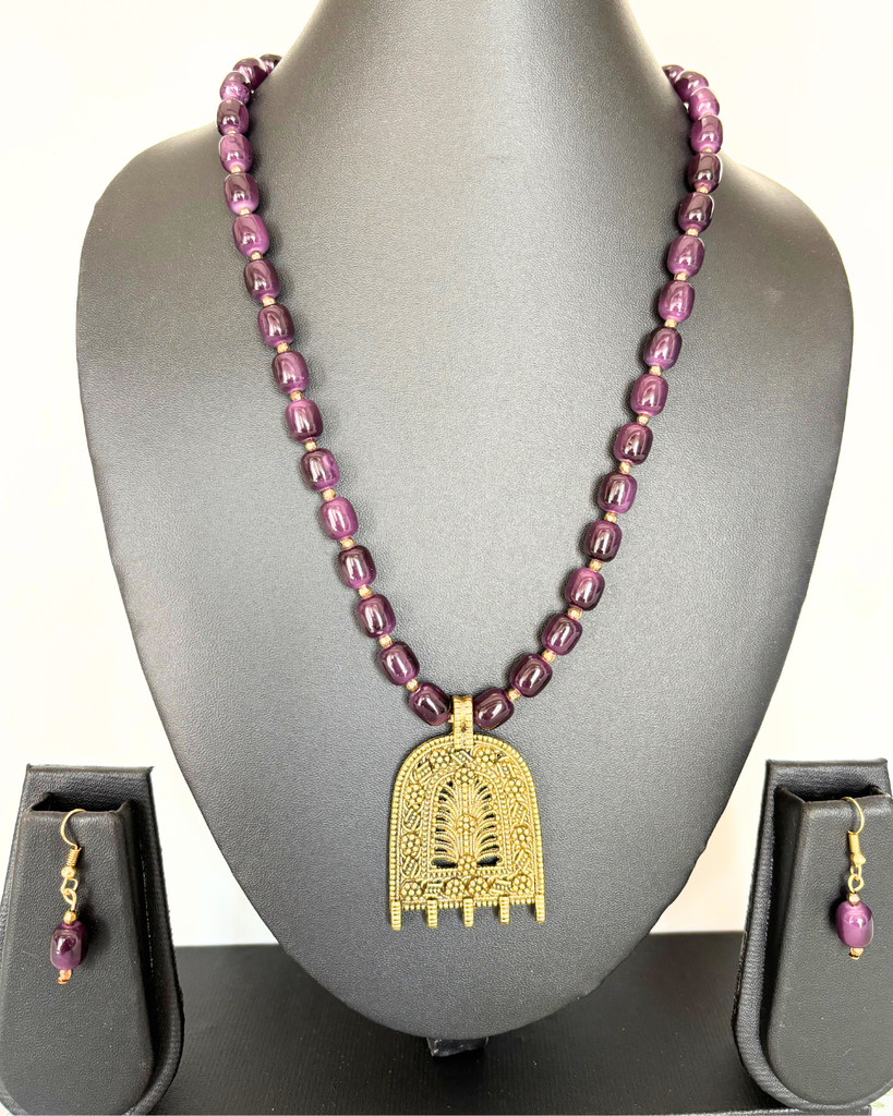 Purple Beaded Necklace
