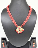 Red Flower Pendant Necklace
