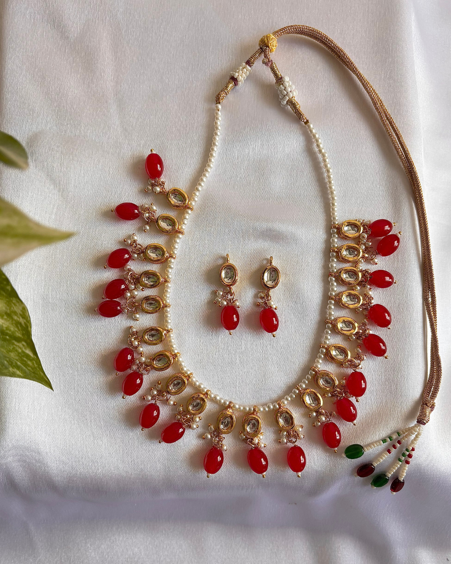 Ruby Kundan Pearl Necklace