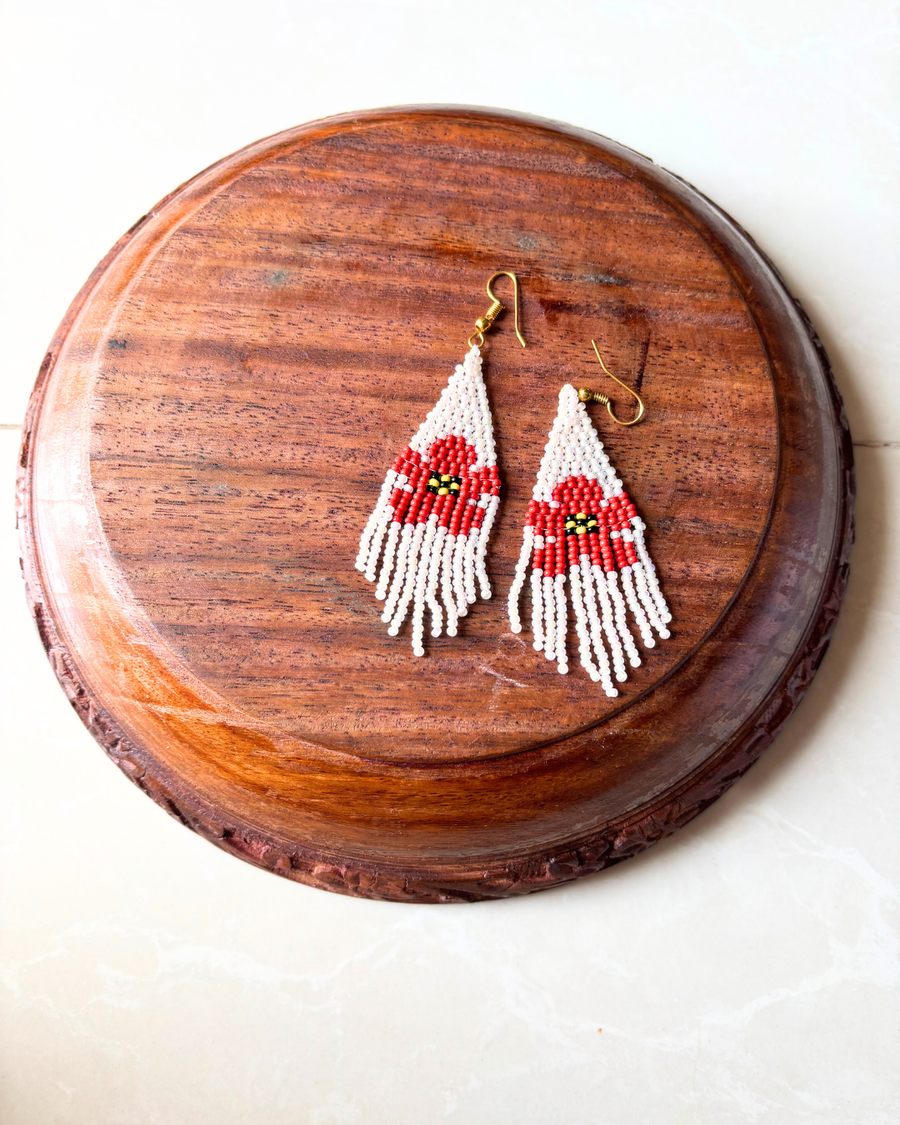 Single Blossom Seedbead Earrings