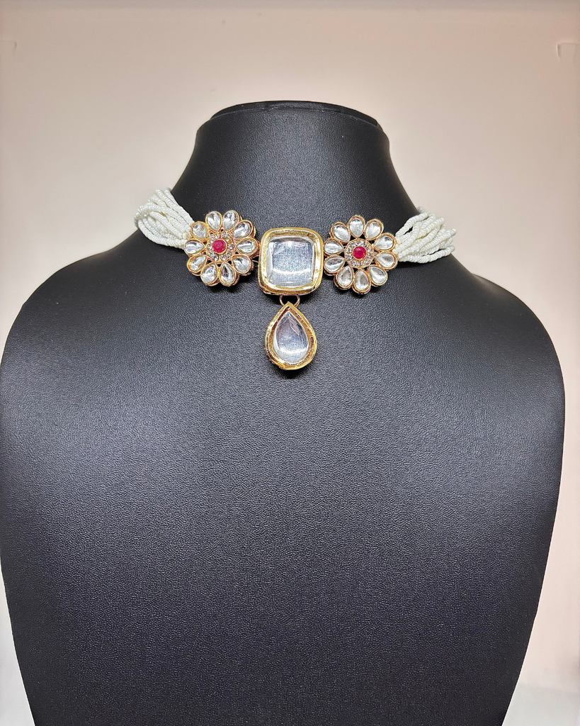 White Kundan Necklace
