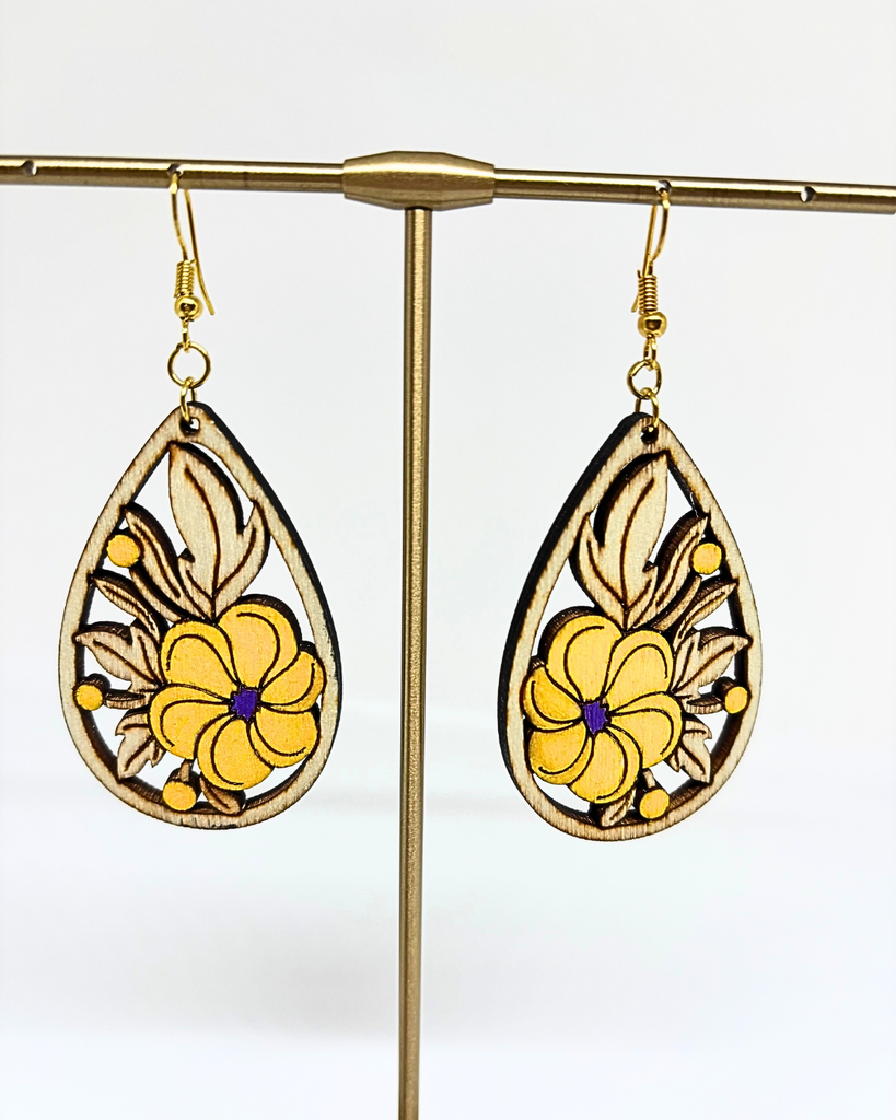 Yellow Floral Earrings