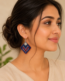 Rangrez Ikat Coin Earrings