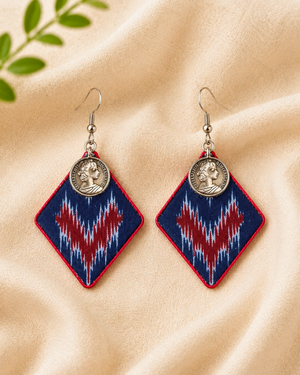 Rangrez Ikat Coin Earrings