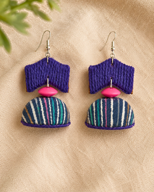 Boho Jhumki Stripe Earrings