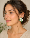 Verdant Fern Triangle  Earrings