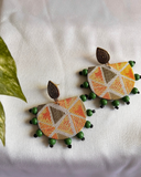 Mustard & Green Fabric earrings