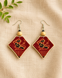 Kalamkari Charm Diamond Earrings
