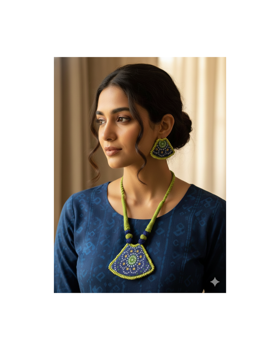 Neelvan Bandhani Fabric set