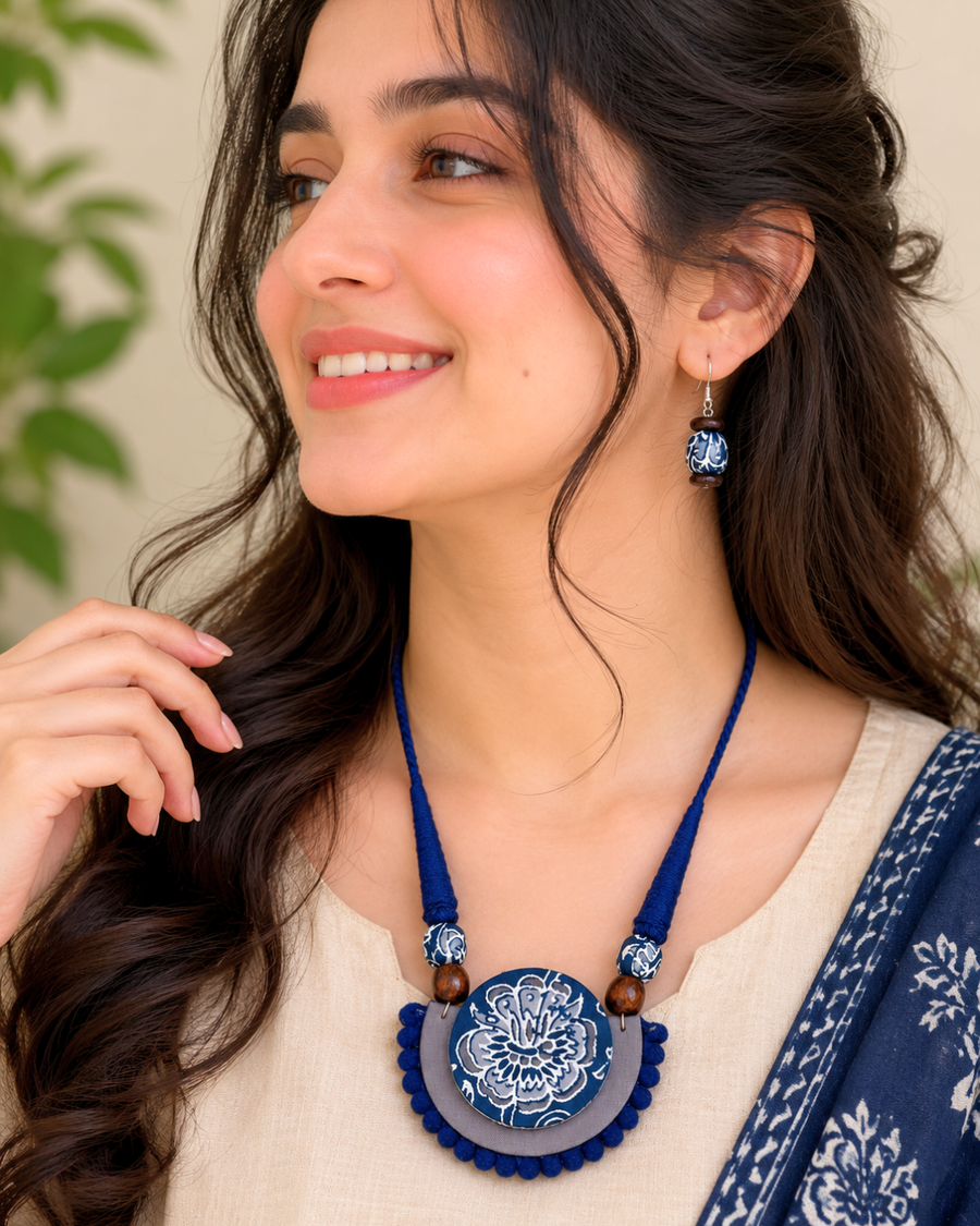 Indigo Bloom Jewellery Set