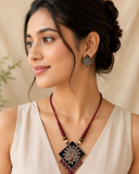 Mayura Noir Fabric Jewellery set
