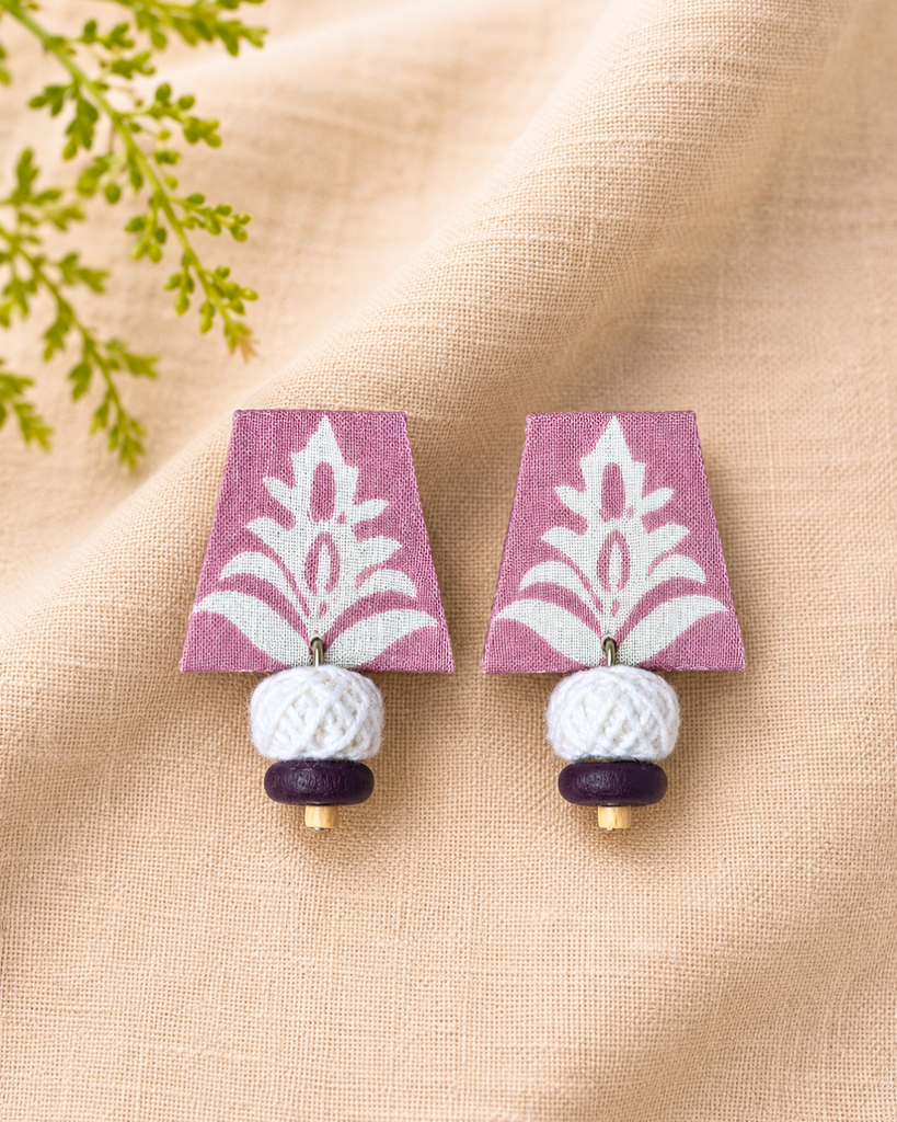 Plum Whisper Fabric Earrings