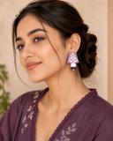 Plum Whisper Fabric Earrings