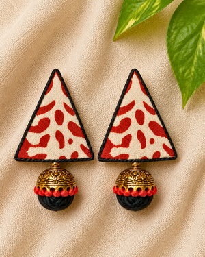 Red Triangle Earrings