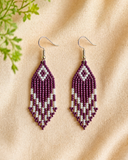 Amethst Beaded Fringe Earrings
