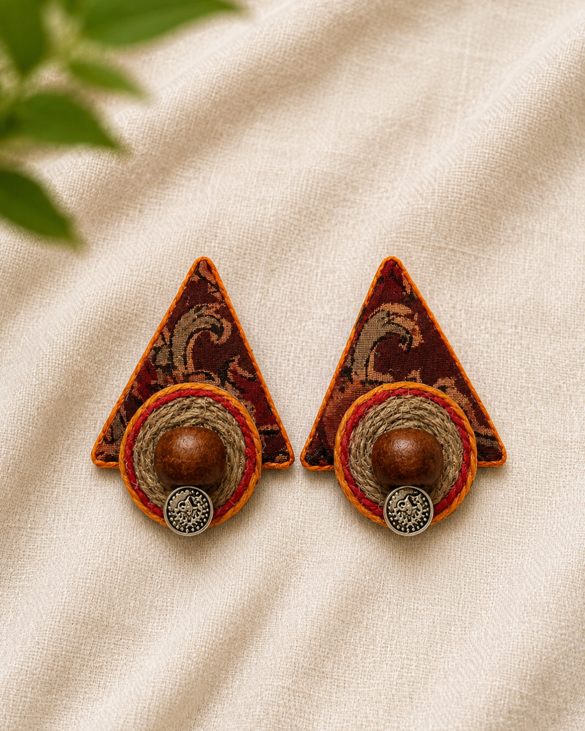 Trikona Fabric Earrings