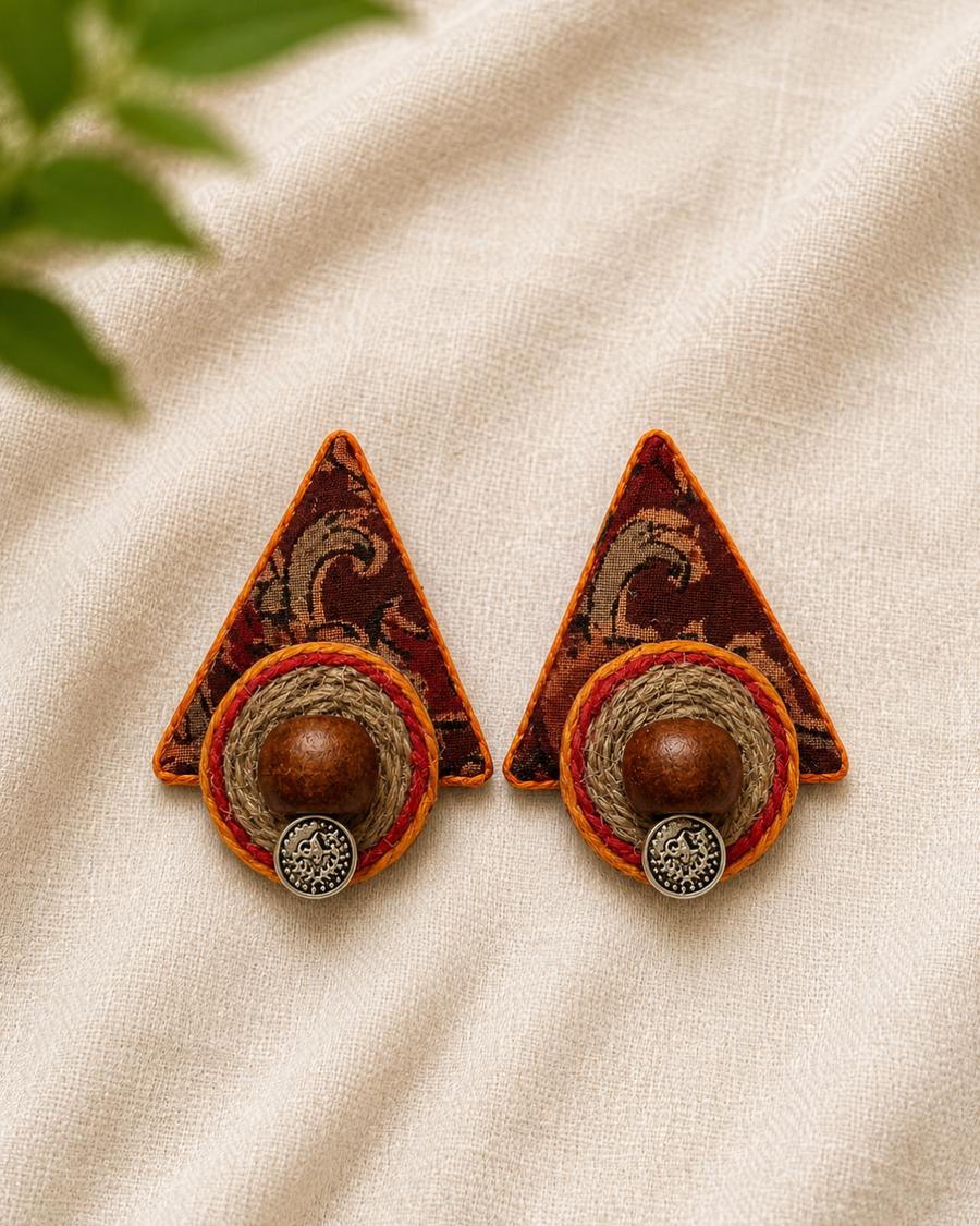 Trikona Fabric Earrings
