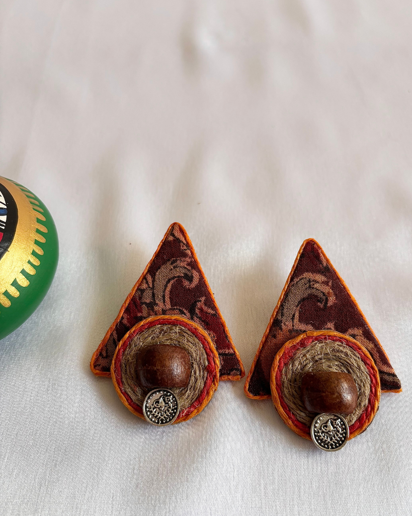 Trikona Fabric Earrings