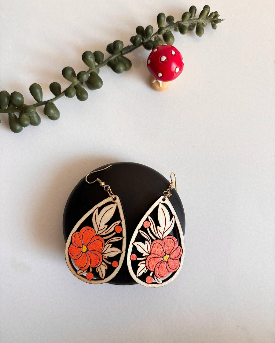 Sindoori Gul Teardrop Earrings